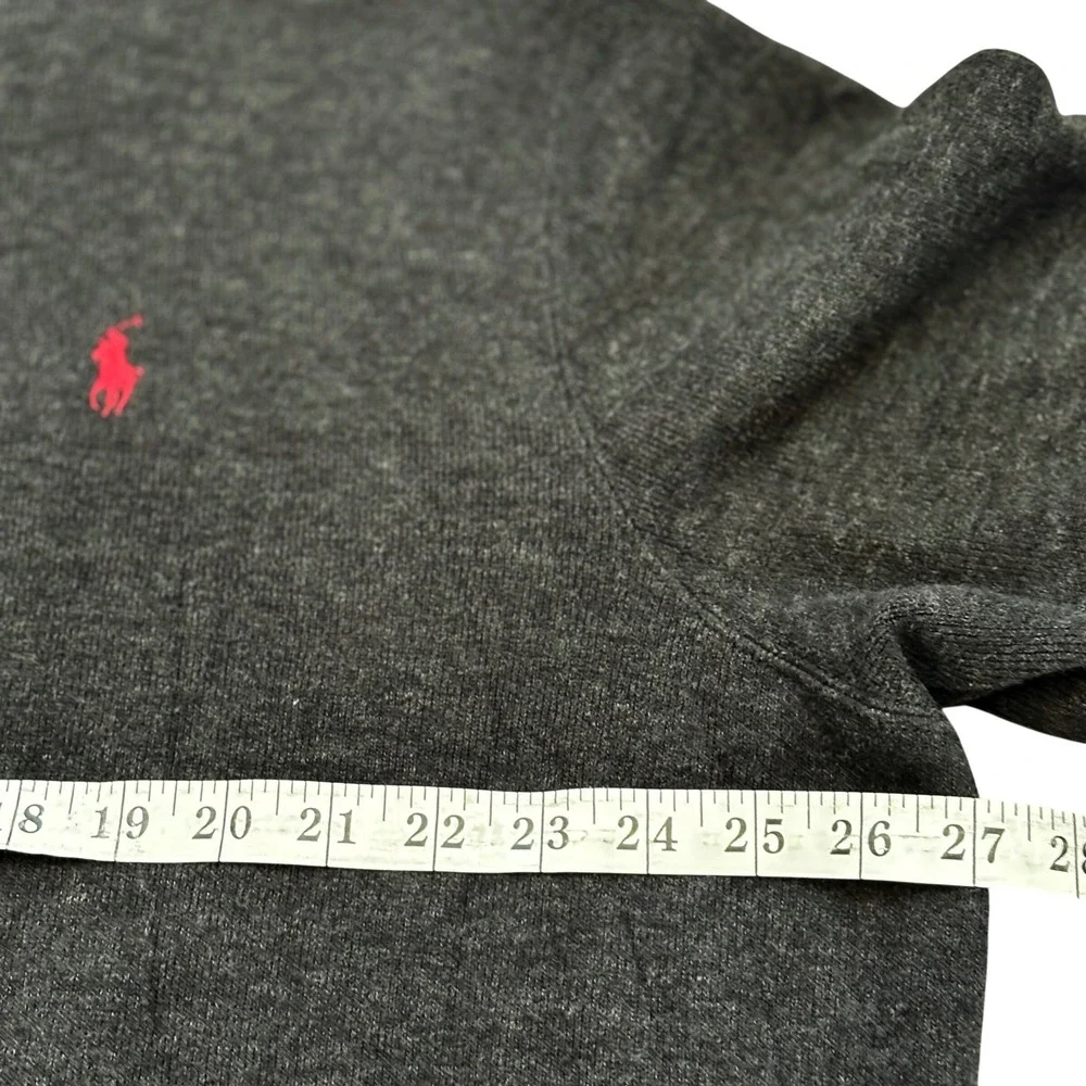 Polo Ralph Lauren Quarter Zip Sweater Mens XXL Grey Cotton‎ Pink Pony Pullover